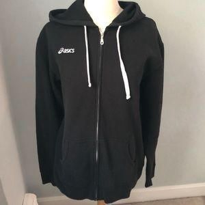 ASICS black zip up hoodie